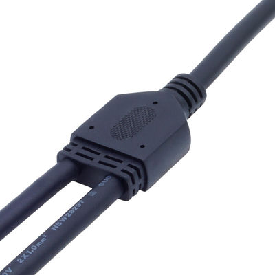 Schwarzer IP67 wasserdichter 8A Stromverbindung Y-Typ für Anwendungen mit 250 V
