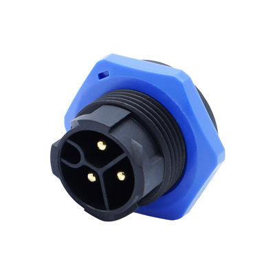 Männliche Rückseite Montage Steckdose M20 Selbstverriegelung Wasserdichte LED IP67 Steckverbinder