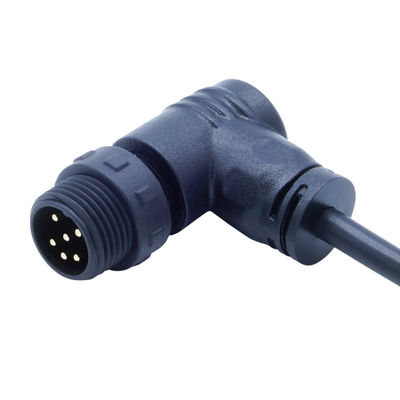PA66 Schraubentyp Wasserdichtes Steckverbinder M12 Ellenbogenkopf für elektrische Energie IP68