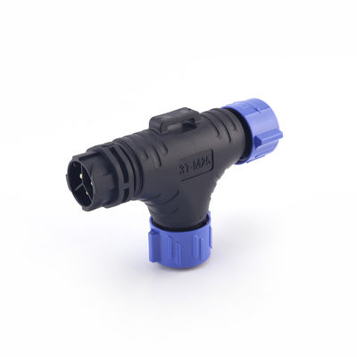 Factory Price IP67 High Voltage M25 Outdoor LED Plug Slef-locking T Type Tee Waterproof Cable Connector