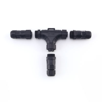Montage Schraubtyp T-Stück 3-Wege wasserdichte Steckverbinder, M25 IP68 Hochspannungs-LED-Außenbereich wasserdichter Stromstecker