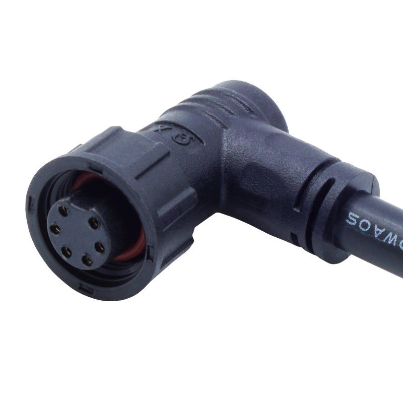 PA66 Schraubentyp Wasserdichtes Steckverbinder M12 Ellenbogenkopf für elektrische Energie IP68